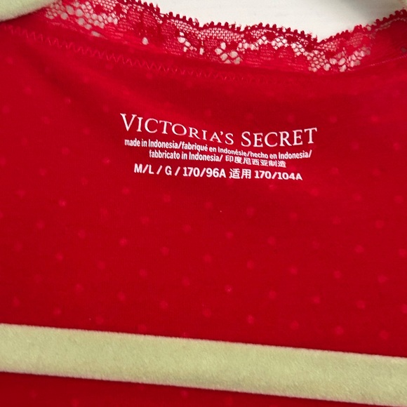 Victoria's Secret Red Polka Dot lace modal Robe - Picture 5 of 9